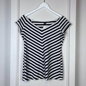 Lafayette 148 Reese Bedford Stripe Short-Sleeve Tee